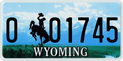 WY license plate 001745