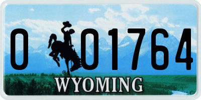 WY license plate 001764
