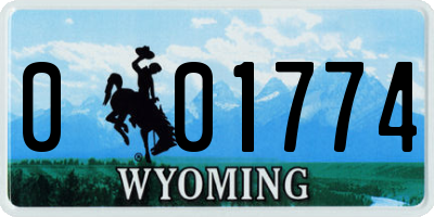 WY license plate 001774