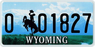 WY license plate 001827