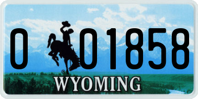 WY license plate 001858