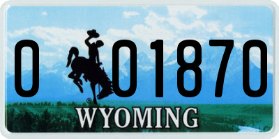 WY license plate 001870