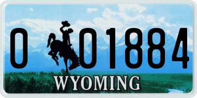 WY license plate 001884