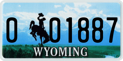 WY license plate 001887