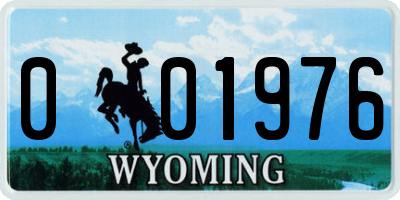 WY license plate 001976