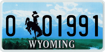 WY license plate 001991