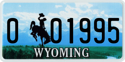 WY license plate 001995