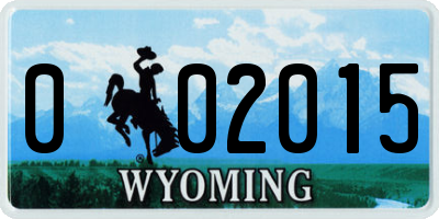 WY license plate 002015
