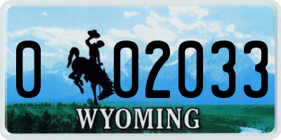 WY license plate 002033