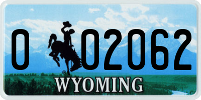 WY license plate 002062