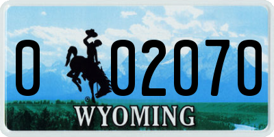 WY license plate 002070