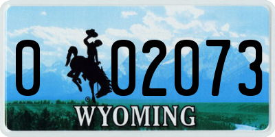 WY license plate 002073