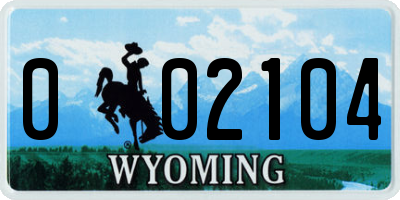 WY license plate 002104