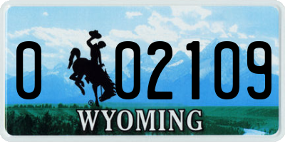 WY license plate 002109