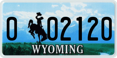 WY license plate 002120