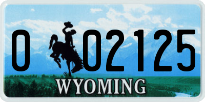 WY license plate 002125