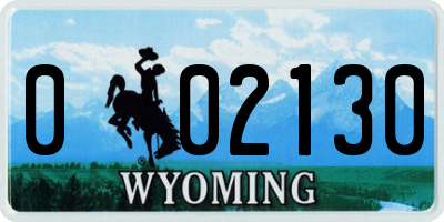 WY license plate 002130