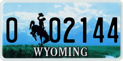 WY license plate 002144