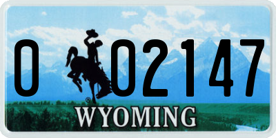 WY license plate 002147