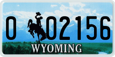 WY license plate 002156