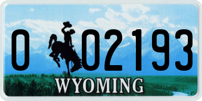 WY license plate 002193