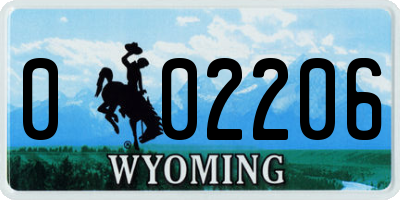 WY license plate 002206