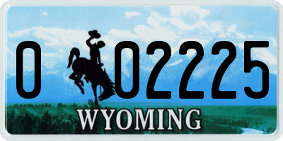 WY license plate 002225