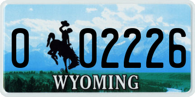WY license plate 002226
