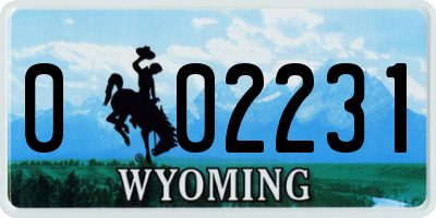 WY license plate 002231