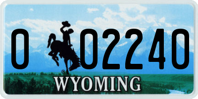 WY license plate 002240