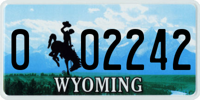 WY license plate 002242