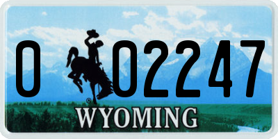 WY license plate 002247
