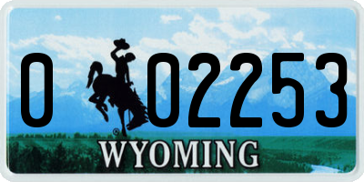 WY license plate 002253