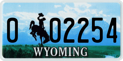 WY license plate 002254