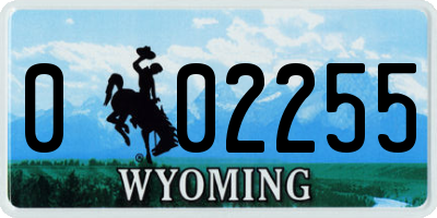 WY license plate 002255