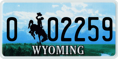 WY license plate 002259