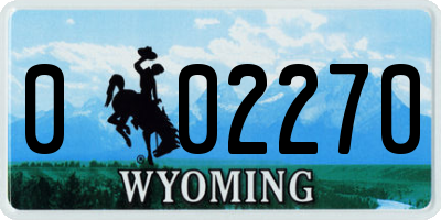 WY license plate 002270