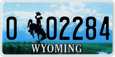 WY license plate 002284