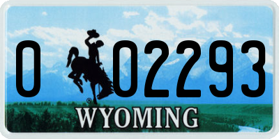 WY license plate 002293