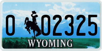 WY license plate 002325
