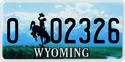 WY license plate 002326