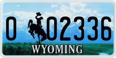 WY license plate 002336
