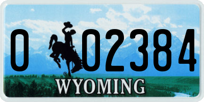 WY license plate 002384