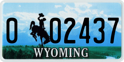 WY license plate 002437