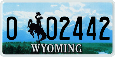 WY license plate 002442