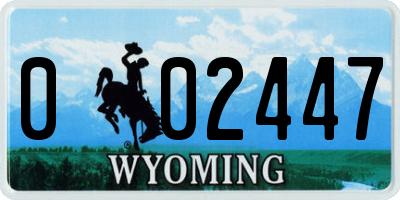 WY license plate 002447