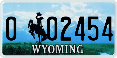 WY license plate 002454