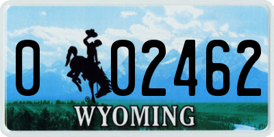 WY license plate 002462