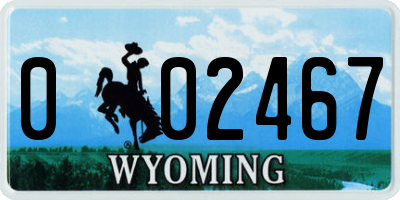 WY license plate 002467