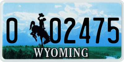 WY license plate 002475
